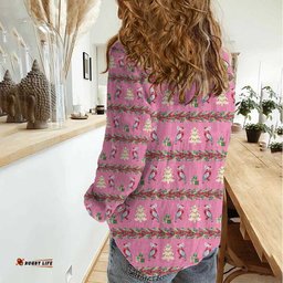 Australia Pink Galah Christmas Women Casual Shirt Eolophus Roseicapilla Bottlebrush Seamless LT14