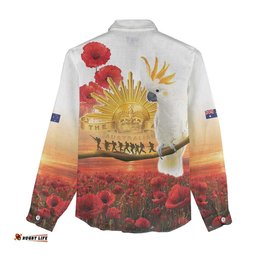 Australia Cockatoo ANZAC Day Women Casual Shirt Lest We Forget LT05