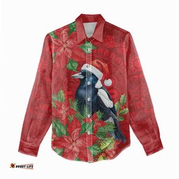 Australian Magpie Women Casual Shirt Aboriginal Inspired Christmas LT9