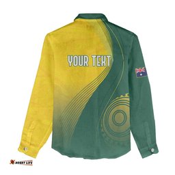 Australia Bowls Personalised Women Casual Shirt Basic Marble Glaze - National Color LT7