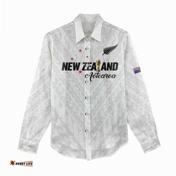 Custom Football New Zealand Women Casual Shirt Aotearoa United White Version LT01