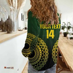 Custom Avaiki Cook Islands Rugby Women Casual Shirt Kuki Airani Tatau Black LT14