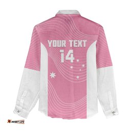Custom Bowls Australia Breast Cancer Women Casual Shirt Pink Ribbon Aussie Map With Kangaroo Emu LT14