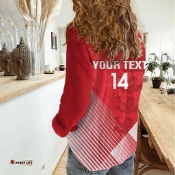 Custom England Cricket Women Casual Shirt Go Champions Sporty Style LT14