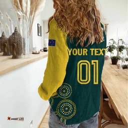 Custom Australia Cricket Women Casual Shirt Aussies Champions LT01