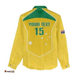 Custom Australia Soccer Women Casual Shirt Aussie Aussie Oi Oi Oi LT15
