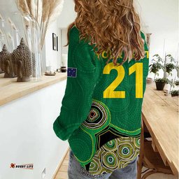 Custom Australia Cricket Spirit 2026 Women Casual Shirt World T20 Edition - Green Aboriginal LT9