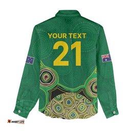 Custom Australia Cricket Spirit 2026 Women Casual Shirt World T20 Edition - Green Aboriginal LT9