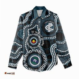 Carlton NAIDOC Week 2026 Personalised Women Casual Shirt 50 Years of Deadly Aboriginal Art LT14