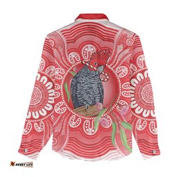 Australia Gang-gang Cockatoo Christmas Women Casual Shirt Eucalyptus Blossoms Aboriginal Merry Xmas LT14