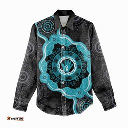 Australia Ovarian Cancer Awareness Women Casual Shirt Brave Strong Teal Ribbon Aboriginal Art LT14