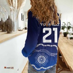 Custom Geelong Pride Women Casual Shirt On the Road to Glory Indigenous Aboriginal LT9