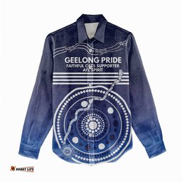 Custom Geelong Pride Women Casual Shirt On the Road to Glory Indigenous Aboriginal LT9