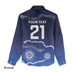 Custom Geelong Pride Women Casual Shirt On the Road to Glory Indigenous Aboriginal LT9