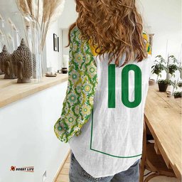 Custom Australia Football Women Casual Shirt Aboriginal Pattern Sporty Style-White Color LT03