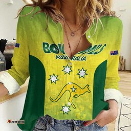 Australian Kangaroo Lawn Bowls Custom Women Casual Shirt Aussie Minimalist Style LT9
