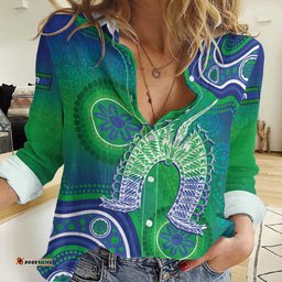 Australia Torres Strait Islanders Women Casual Shirt Dhari Aboriginal Pattern LT14