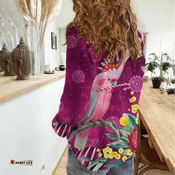 Australia Pink Cockatoo Christmas Women Casual Shirt Aussie Native Flowers Merry Xmas - Pink LT14
