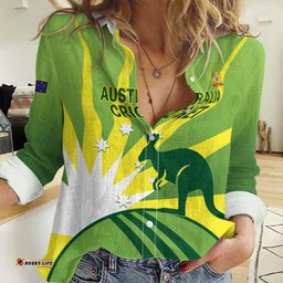 Custom Australia Cricket Women Casual Shirt Go Champions Aussies LT14