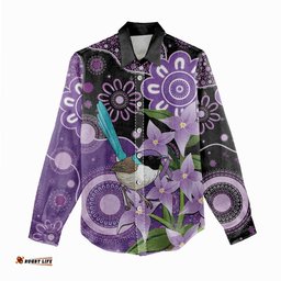 Australia Epilepsy Awareness Women Casual Shirt Purple-crowned Fairywren Boronia Aboriginal LT14