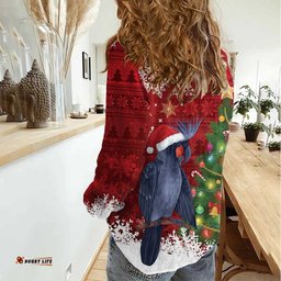 Australia Palm Cockatoo Christmas Women Casual Shirt Goliath Cockatoo Santa Merry Chrissie LT14