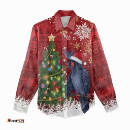 Australia Palm Cockatoo Christmas Women Casual Shirt Goliath Cockatoo Santa Merry Chrissie LT14