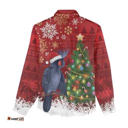 Australia Palm Cockatoo Christmas Women Casual Shirt Goliath Cockatoo Santa Merry Chrissie LT14