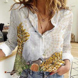 Australia Little Corella Women Casual Shirt Cacatua Sanguinea Western Grevillea Aboriginal Art LT14