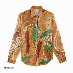 Australia Bottlebrush Women Casual Shirt Callistemon Aussie Native Flowers Indigenous Art LT14