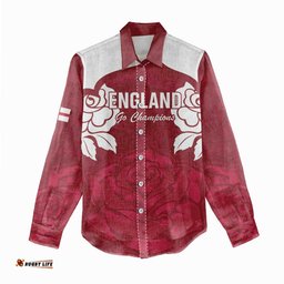 Custom England Rugby 2025 Women Casual Shirt Go Champions Red Rose LT14