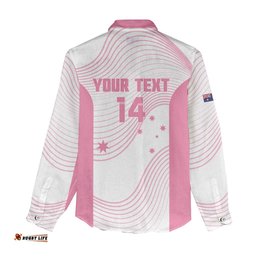 Custom Bowls Australia Breast Cancer Women Casual Shirt Pink Ribbon Curve Sporty LT14