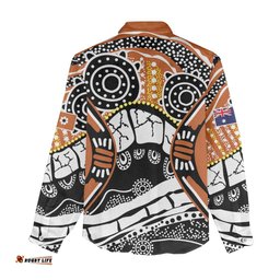 Australian Northern Territory Women Casual Shirt Aboriginal with Sturt's Desert Rose LT9