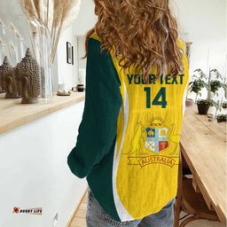 Custom Australia Cricket Women Casual Shirt Go Champions Aussie LT14