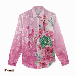 Australia Cockatoos Breast Cancer Women Casual Shirt Faith Hope Love LT05
