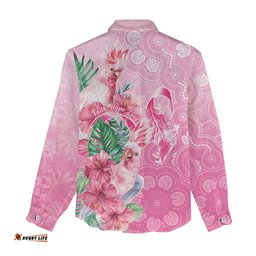 Australia Cockatoos Breast Cancer Women Casual Shirt Faith Hope Love LT05