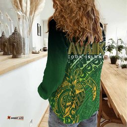 Cook Islands Rugby Kuki Avaiki Women Casual Shirt Tribal Turtle LT7