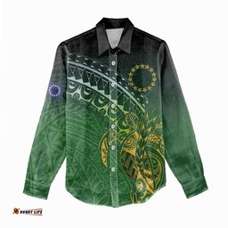 Cook Islands Rugby Kuki Avaiki Women Casual Shirt Tribal Turtle LT7