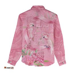 Australia Breast Cancer Awareness Women Casual Shirt Think Pink Cockatoos Ribbon LT14