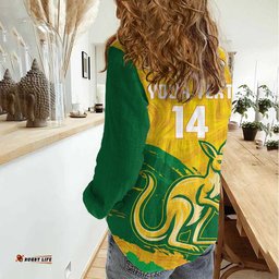 Custom Australia Soccer Women Casual Shirt 2025 Go Matildas Marble Grunge Style LT14