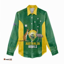 Custom Bowls Australia Women Casual Shirt National Color Curve Sporty LT14