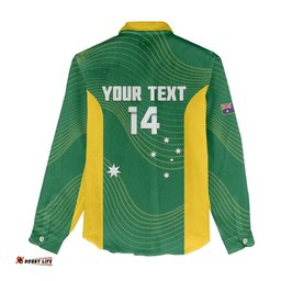 Custom Bowls Australia Women Casual Shirt National Color Curve Sporty LT14