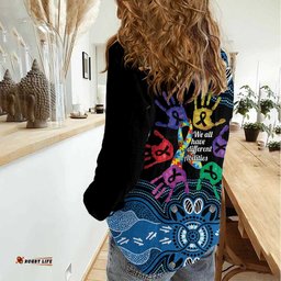 Autism Awareness Australia Indigenous Women Casual Shirt We All Have Different Abilities LT14