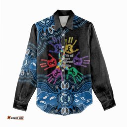 Autism Awareness Australia Indigenous Women Casual Shirt We All Have Different Abilities LT14