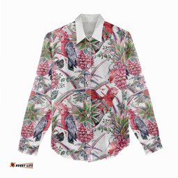 Australia Pink Galah Women Casual Shirt Rose-breasted Cockatoo Pineapple Seamless Vibes LT14