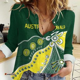 Custom Cricket Aussie Pride Women Casual Shirt Indigenous Inspired LT9
