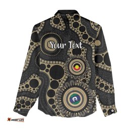 Collingwood NAIDOC Week 2026 Personalised Women Casual Shirt 50 Years of Deadly Aboriginal Art LT14