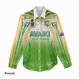 Custom Cook Islands Rugby League Women Casual Shirt Avaiki Tatau Tribal Motifs White Color LT03