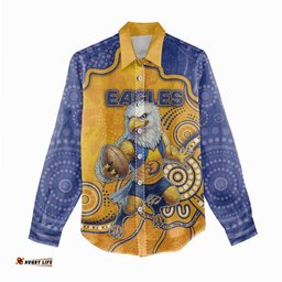 Custom Eagles Football Women Casual Shirt Aboriginal Dot Art Pattern DT05