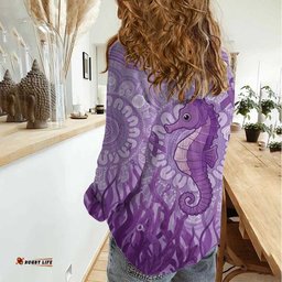 Australia Epilepsy Awareness Women Casual Shirt Seahorse Think Purple Ribbon Aboriginal LT14