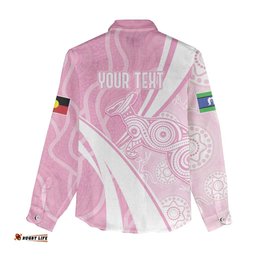 Australia Bowls Personalised Indigenous Pink Round Women Casual Shirt LT7